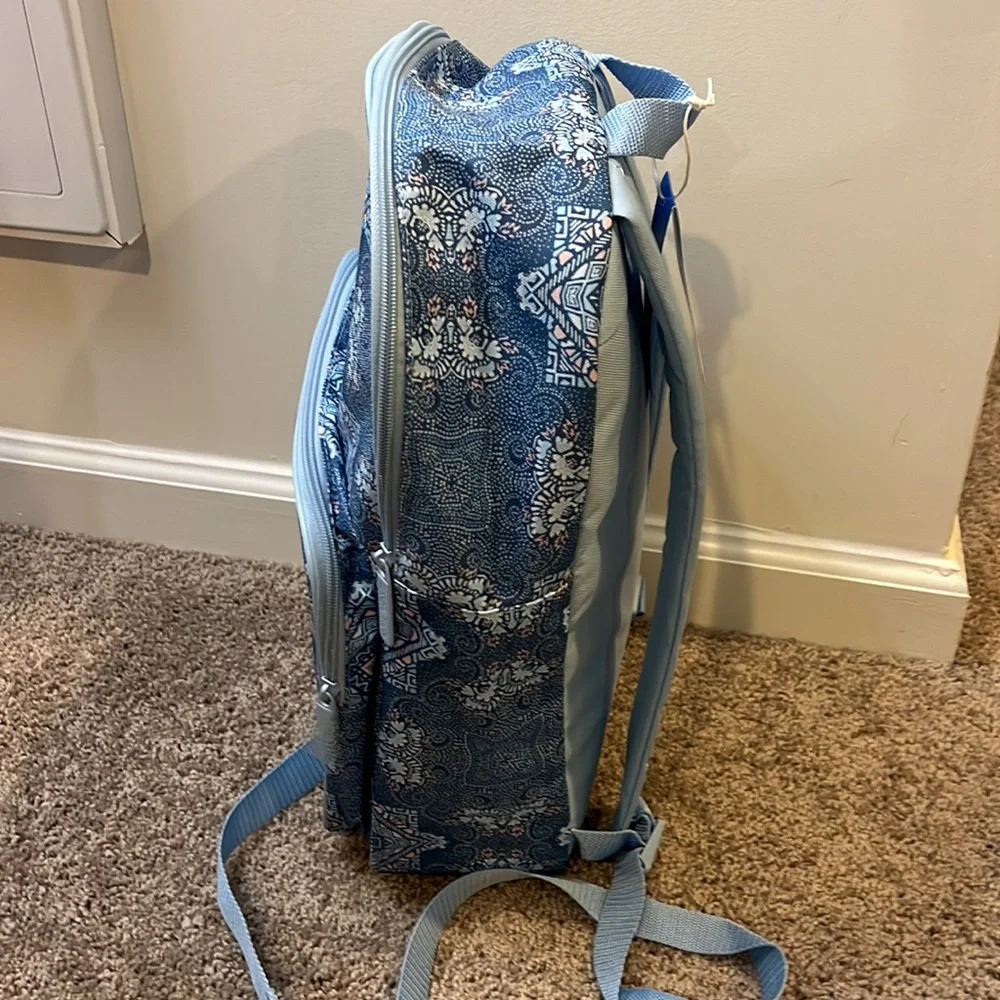 Adidas Basic Backpack book school bag new blue Tapestry Women’s Girls - Picture 5 of 13